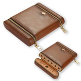 Portable Leather Cigar Case Humidor 6 Tubes Holder Mini Humidor Box Travel Cigars Accessories With Gift Box