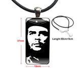 Rectangular Pendant Che Necklace - Classic B&W w/choker chain