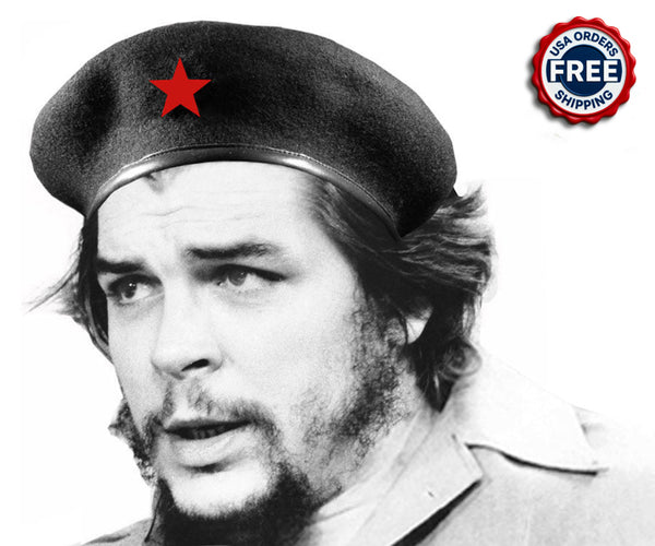 Classic Che Guevara Handmade Cuban-Style Military Beret – Embroidered Red Star
