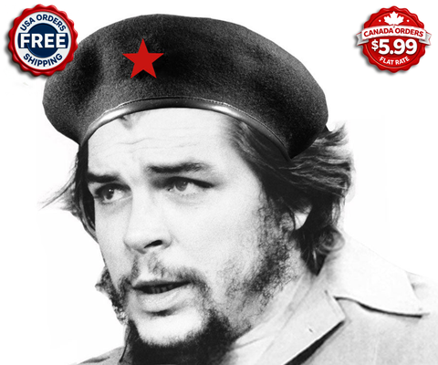 Classic Che Guevara Handmade Cuban-Style Military Beret – Embroidered Red Star