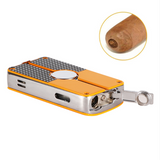 Cohiba 210g Windproof Cigar 3 Torch Jet Flame Refillable Lighter w/ Punch, Fuel Window & Gift Box- Free Shipping