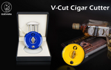 GUEVARA V Cigar Cutter - Stainless Steel Cutters Cut 62 Ring Gauge - 4 Colors Gift Box