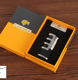 COHIBA Cigar Lighter - 3 Torch Jet Flame Refillable Windproof Lighter W/ Cutter Punch & Gift Box