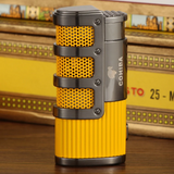 COHIBA Cigar Lighter - 3 Torch Jet Flame Refillable Windproof Lighter W/ Cutter Punch & Gift Box