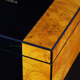 COHIBA Luxury Spanish Cedar Cigar Humidor (80-100) - Glossy Piano Finish - brass lock & humdification