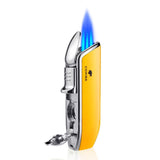 3 Torch - Cohiba Metal Cigar Lighter - Jet Flame Refillable w/Cigar Bullet Cutter - Portable Gift Box