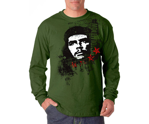 Che Guevara Revolution long sleeve military green T-shirt