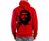 Che Guevara long sleeve, double sided red hoodie sweatshirt with pocket pouch and black star