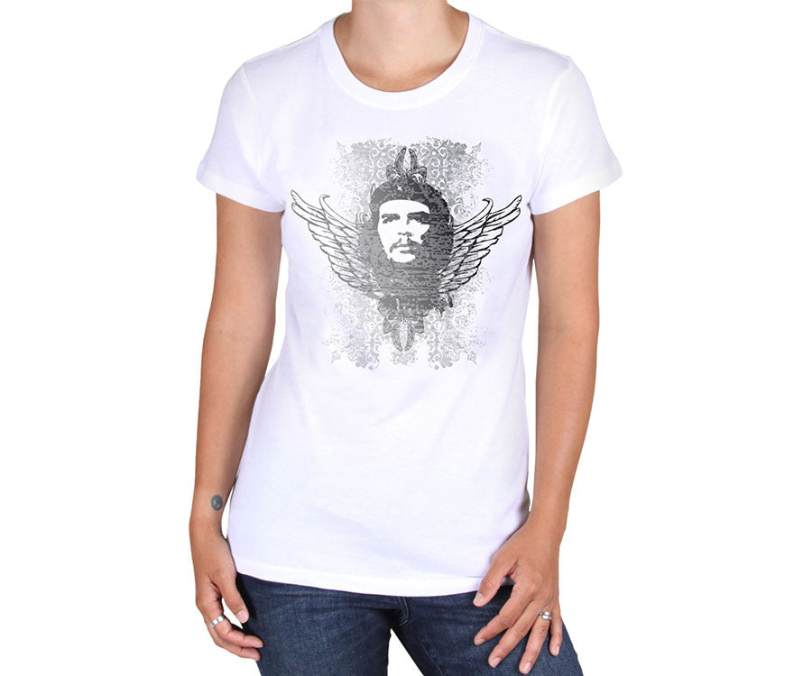 Women's Che Guevara wings, short sleeve, white, eco-friendly T-shirt –
