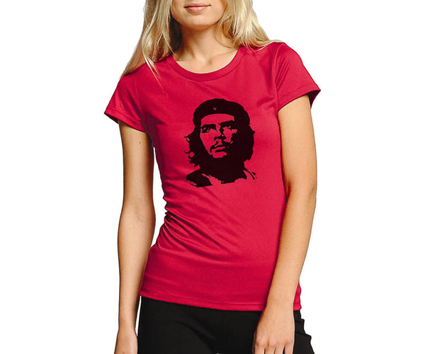 Women's Che Guevara short sleeve, red, environmentally-friendly T-shirt with classic Che image