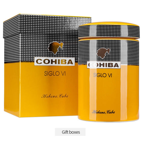 COHIBA Siglo VI Collectors Ceramic Cigar Humidor Jar with Gift Box
