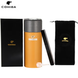 Cohiba leather travel Cigar humidor w/ humidifier hygrometer - Holds up to 8 cigars