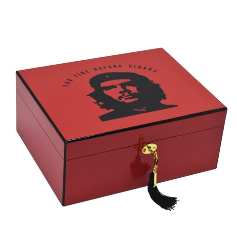 Che Guevara Humidor – 50-75 Cigar storage – Spanish Cedar – w/Hygrometer/Humidifier