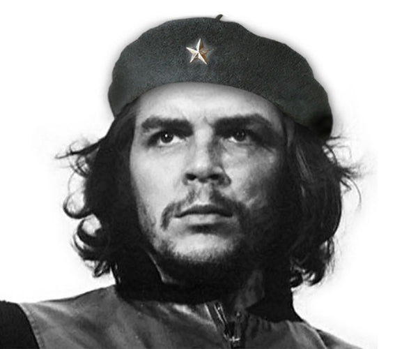 Handmade replica Che Guevara, Basque-style, wool military beret with silver metal star and tip on top