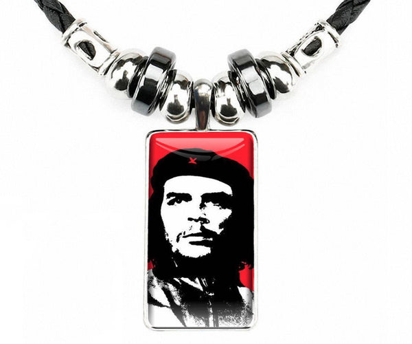 Art Glass Pendant Che Necklace - Classic Che w/rope chain