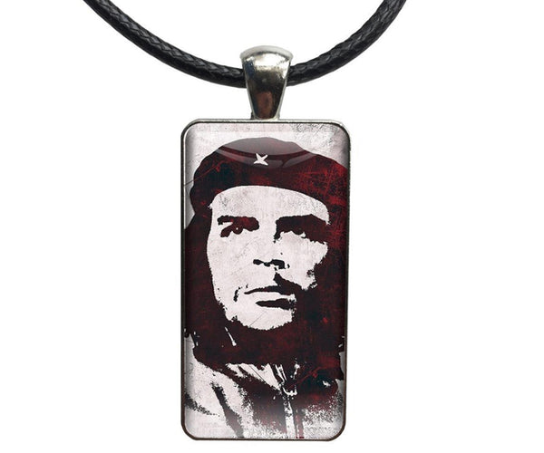 Che Chain Che Guevara necklace with Che image on starburst background pendant ...