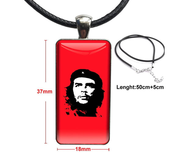 Che Chain Che Guevara necklace with Che image on starburst background pendant ...