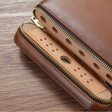 Portable Leather Cigar Case Humidor 6 Tubes Holder Mini Humidor Box Travel Cigars Accessories With Gift Box