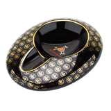 Black Porcelain Cigar Ashtray Single Holder Portable Cigarette Ash Tray Gift Box Tobacco Smoking Tool Accessories For Cohiba