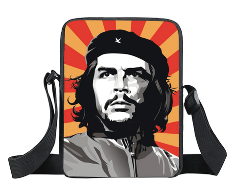 Classic Che Guevara image on nylon crossbody / messenger bag, will hold your daily essentials, phone, tablet, wallet, keys etc.