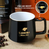 Limited Edition COHIBA - MONTECRISTO Ceramic Coffee mug with Cigar Holder