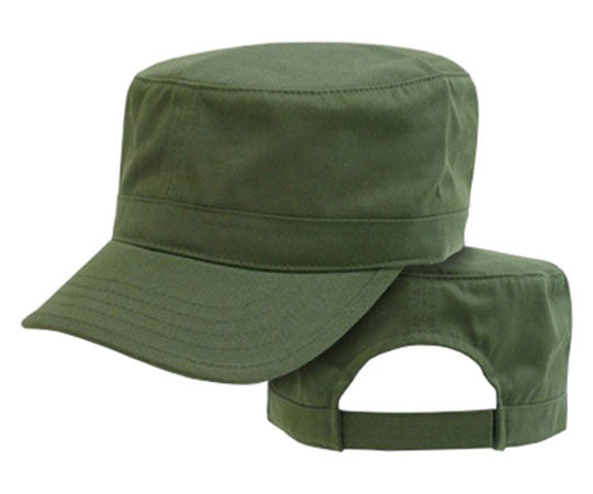 Che Guevara army green, military hat with visor, adjustable Velcro closure at back, and air holes