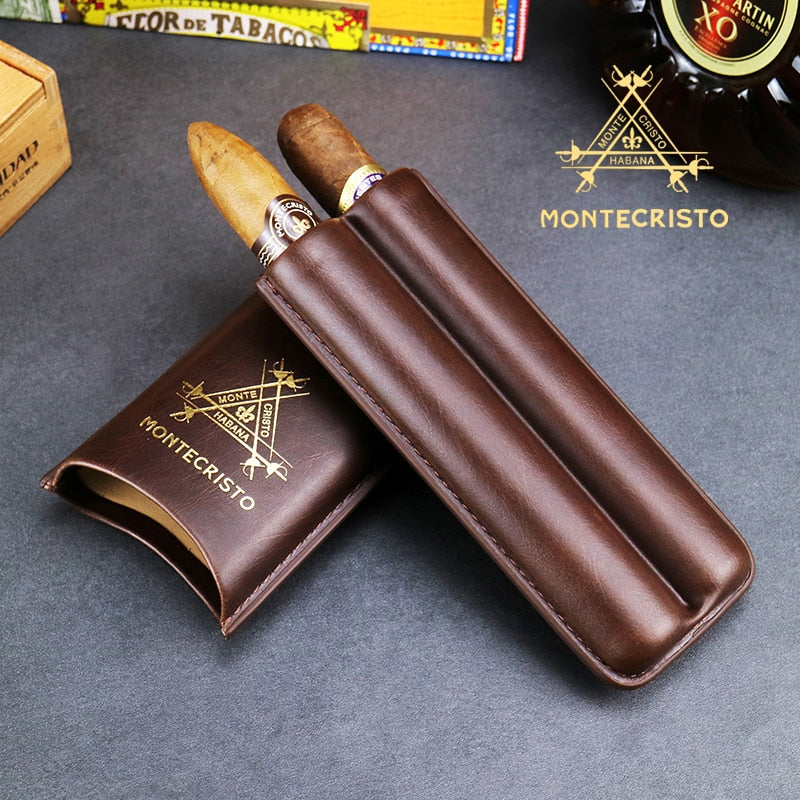 Buy Leather Cigar Travel Case for 2 cigars