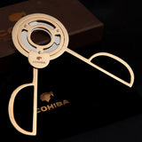 COHIBA Triple 3 Blades Stainless Steel Gold Plated Cigar Cutter - Cuban Cigars Scissors