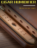 Portable Leather Cigar Case Humidor 6 Tubes Holder Mini Humidor Box Travel Cigars Accessories With Gift Box