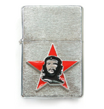 Che Guevara Store Lighter Silver Brushed Metal Che on Red Star